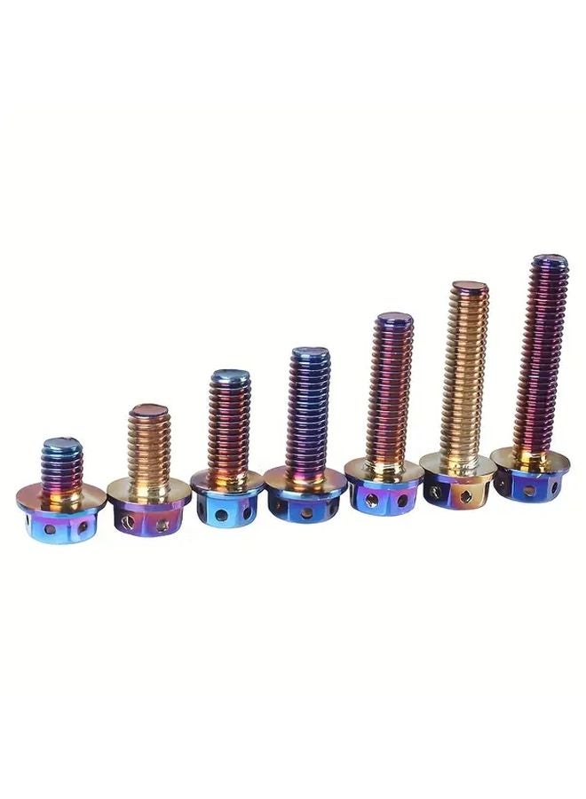 M8x1 5x40mm 10PCS Titanium Blue Stainless Steel Hex Flange Head Bolts - Image 4